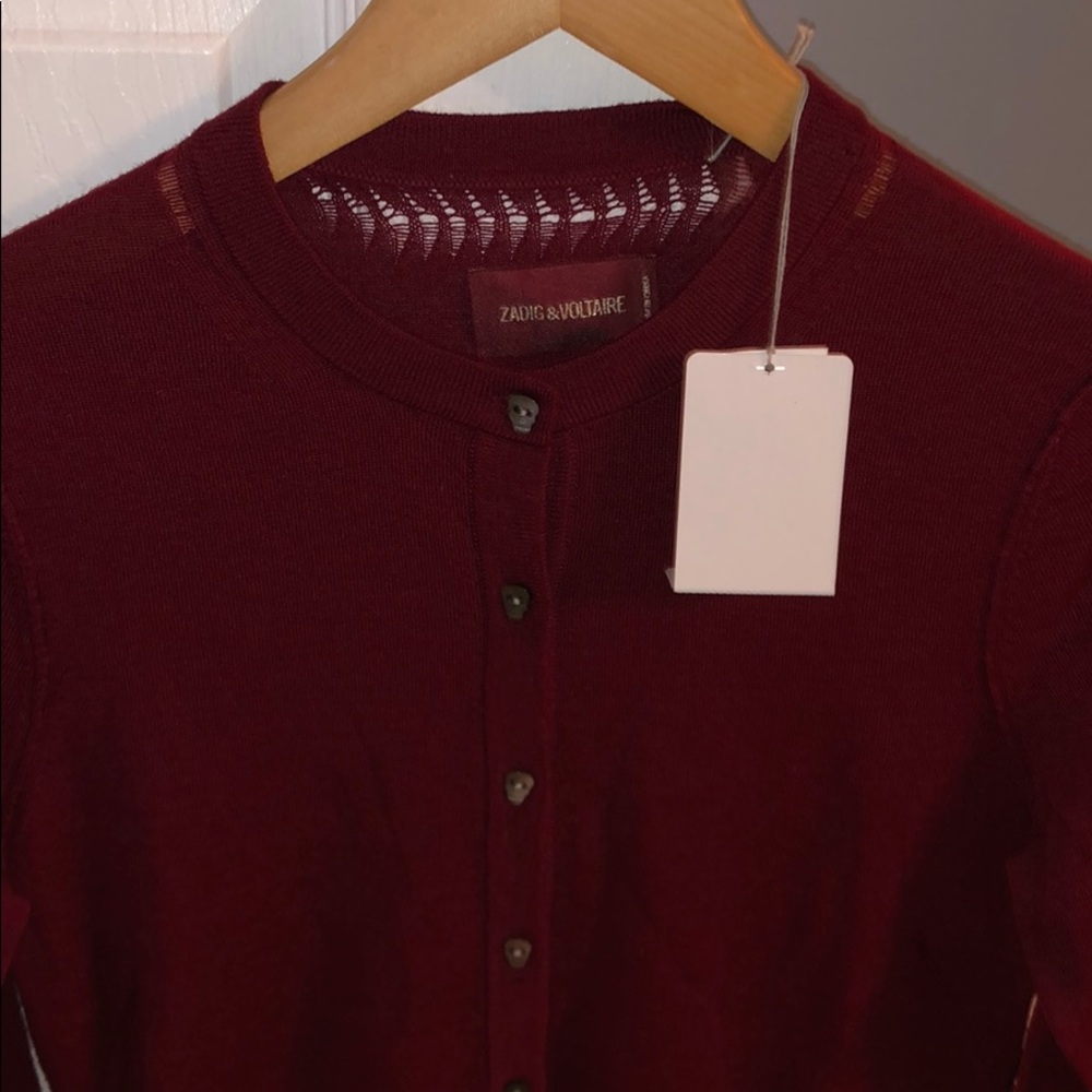 zadig & voltaire plum cardigan